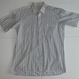 Vintage Christian Dior Striped Short Sleeve Button Down Shirt